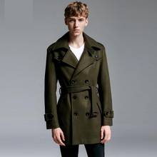 OLN Brand Europe Winter Wool Coat For Mens Latest British Style Loose Woolen Outwear Business Man Army Green Overcoat 6xl 2024 - buy cheap