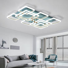 New Modern Led Chandelier Lamps Square Frame For Living Room White + Blue LED Home Lighting Fixture Ceiling Chandelier Lighting 2024 - buy cheap