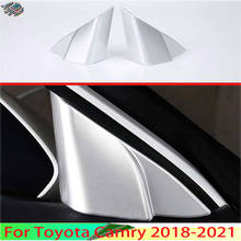 Para Toyota Camry 2018 2019 coche decoración cromo ABS Interior para puerta frontal triángulo recorte cubierta un pilar de ajuste de Audio marco 2024 - compra barato