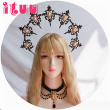 Lolita Hair Accessories Sun Godmother's Virgin Mary Gothic Dark KC Halo Crown Headwear 2024 - buy cheap