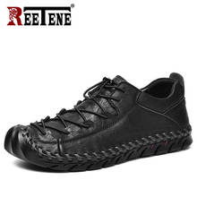 REETENE Brand New Men'S Casual Leather Shoes High Quality Cowhide Outdoor Shoes Male Flats Men Sneakers Driving Shoes 2024 - buy cheap