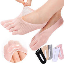 Meias femininas antiderrapantes de renda, meias de dedos para mulheres com corte baixo e boca rasa, meias invisíveis de verão 2024 - compre barato