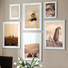 Giraffe Sunset Camels Lion Cheetah Dried Palm Leaves Nordic Poster Wall Art Print Canvas Painting Decor Pictures For Living Room 2024 - buy cheap