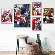 Pintura em tela para decoração caseira, arte de parede, estilo nórdico, anime japonês, alta escola, dxd, imagens modulares, impressão para presente, sem moldura 2024 - compre barato