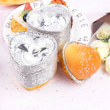 Mini copos de cozimento descartáveis, de folha de alumínio descartável, em forma de coração, copos, forma para ovos, muffin, utensílios para cozinhar 2024 - compre barato