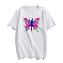 Модная футболка с коротким рукавом, топ из 100% хлопка с абстрактным принтом птиц, бабочек, стрекоз, Повседневная футболка с круглым вырезом, футболка унисекс 2024 - купить недорого