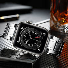 Correia de aço inoxidável, correia para apple watch band series 6 5 4 se 44mm 40mm, para iwatch 3 42mm 38mm, pulseira adaptadora atualizada 2024 - compre barato
