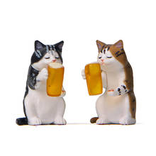 Mini Beer Cat Car Dashboard Decoration Automobiles Interior Toy Cartoon Puppy Figure Dolls Cute Toys For Car Ornaments Gifts 2024 - buy cheap