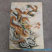 Pintura de brocado Thangka de seda de dragón de China, tejido de tela de seda dorada, bordado, bordado de seda y artesanías antiguas 2024 - compra barato