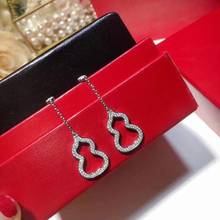 Brand New Design Fashion zircon Gourd earrings for women Cute hollow Geometric earring real 925 sterling silver brand jewelry 2024 - buy cheap