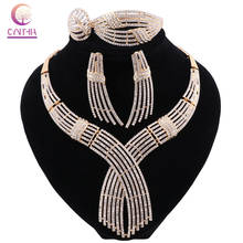 CYNTHIA African Jewelry Charm Women Necklace Earrings Dubai Gold Jewelry Sets for Women Wedding Bridal Bracelet Ring Jewelry Set 2024 - buy cheap