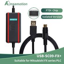 USB-адаптер SC09 FX, подходит для Mitsubishi FX Series, Кабель для программирования ПЛК, для FX0N, FX1N, FX2N, FX0S, FX1S, FX3U, FX3G 2024 - купить недорого
