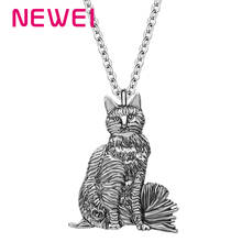 Newei-Collar chapado en aleación de oro antiguo para mujer y niña, colgante de gato y gatito, gargantilla de cadena de Animal para mascota, joyería para regalo, decoración para adolescentes 2024 - compra barato