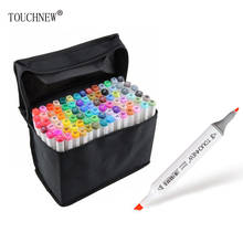 Touchnew-conjunto de marcadores tom de pele com 20 ou 24 cores, caneta para desenho, animação, cor azul, marcadores de esboço, arte do mar 2024 - compre barato
