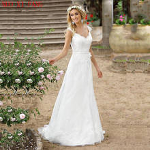 2020 Beach Cheap Boho Wedding Dress Buttons Back Lace Applique A-line Princess Wedding Gown China Bridal Gowns Vestidos De Novia 2024 - buy cheap