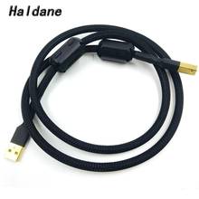 Haldane HIFI 4 ядра один кристалл медный USB кабель ЦАП A-B цифровой USB 2,0 Тип A до B Мужской аудио кабель (черный) 2024 - купить недорого