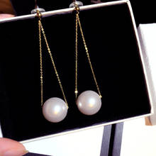 Woman Drop Earrings High Quality Simple Style Long Tassel Big Pearl Dangle Earrings Fashion Accessories Trendy Jewelry 2024 - buy cheap