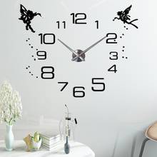 Large Wall Clock Modern Design Silent DIY Acrylic Self adhesive Angel Sticker Big Digital 3D Wall Clocks for Living Room Decor 2024 - buy cheap