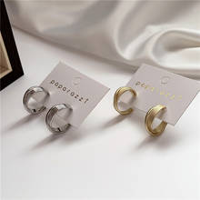 Модные корейские серьги-кольца для женщин, новые эффектные круглые металлические серьги Kpop, Женские Ювелирные изделия, подарок 2024 - купить недорого