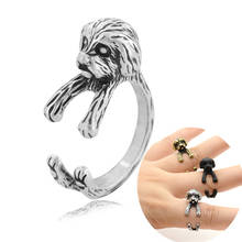1 peça nova shih tzu cão anel masculino boho animal anillos casal anéis de casamento para as mulheres moda jóias festa presente aniversário 2024 - compre barato
