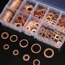 200Ps/box Copper Washer Gasket Nut and Bolt Set Flat Ring Seal Assortment Kit with Box M5/M6/M8/M10/M12/M14 for Sump Plugs Water 2024 - buy cheap