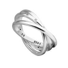 Swirling Symmetry Special Design Rings for Women Fashion 925 Sterling Silver Rings Jewelry Charm Female Ring Jewelry Clear CZ 2024 - buy cheap