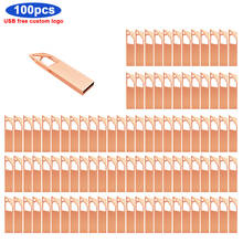 100pcs/lot Personalize Logo Metal Usb flash drive Flash Stick Pen Drive 4GB 8GB 16GB 32GB 64GB U Disk Pendrive USB 2.0 for Gift 2024 - buy cheap