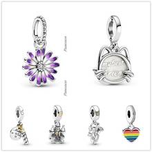 Colgante de plata de ley 925 para mujer, dije con pasiones de My Pet Cat, compatible con pulsera y collar Pandora, joyería 2024 - compra barato