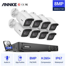 Annke 8ch 4k ultra hd poe rede de vídeo sistema segurança 8mp h.265 + nvr com 8 pçs 8mp 30m exir visão noturna ao ar livre ip câmera 2024 - compre barato