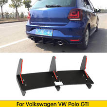 Задний диффузор для губ спойлер протектор для VW Polo GTI 2015-2018 ABS плавники задний бампер пластина Защита автомобильные аксессуары 2024 - купить недорого