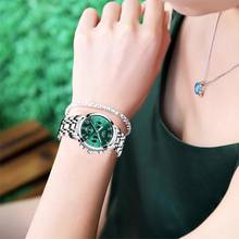 Lige relógio feminino luxuoso à prova d'água, de quartzo em aço inoxidável com data para presente, 2021 2024 - compre barato