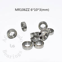 MR106ZZ-Rodamientos de Metal sellados, minirodamiento en miniatura, MR106, MR106ZZ, 6x10x3MM, 10 ABEC-5, 10 Uds. 2024 - compra barato