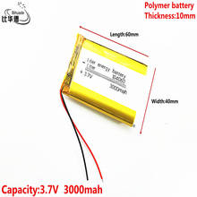 Boa qualidade bateria de energia litro 3.7v, 3000mah 104060 de polímero de lítio/li-ion bateria para tablet pc banco, gps, mp3,mp4 2024 - compre barato