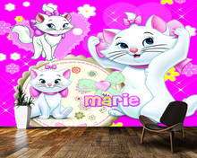 Custom papel de parede infantil, Mary cartoon cat mural for living room bedroom sofa background wall decoration wallpaper 2024 - buy cheap