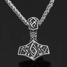 Men stainless steel Viking Nordic Thor hammer odin  Mjolni pendant necklace 2024 - buy cheap