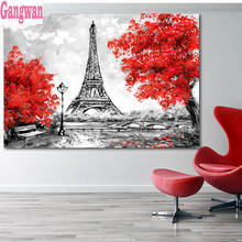 red tree landscape Paris tower 5d mosaic DIY Diamond Painting full square diamond Embroidery Diamond cross stitch needwork decor 2024 - buy cheap