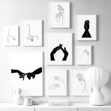 Minimalist wall poster, Nordic shoulder art, black and white, canvas, love print, quotas, painting for living room decor 2024 - buy cheap