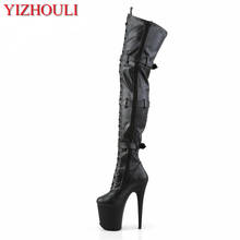 15-20 cm high heel boots, buckle boots, round head boots, dancer's sexy 8 inch to thigh high boots 2024 - buy cheap