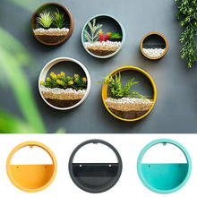 Flower Hanging Round Basket Bonsai Wall Hydroponic Planter Pot with Light Tube Home Wall Craft Decoration C1 2024 - buy cheap