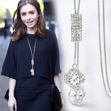 Женское ожерелье с листьями клевера LWMMD, винтажное ожерелье с подвеской, длинное ожерелье для свитера 2024 - купить недорого