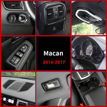 Цветная центральная консоль из углеродного волокна, Модифицированная внутренняя Обложка, отделка, наклейки для Porsche Macan 2014-2017 ABS, Стайлинг автомобиля 2024 - купить недорого