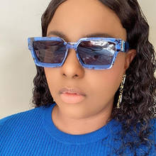 Gafas de sol de marca de lujo para hombre y mujer, lentes de sol unisex con degradado cuadrado, color blanco, azul, Retro, estilo Hip Hop, novedad de 2021 2024 - compra barato