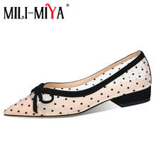 MILI-MIYA New Arrival Women Kid Suede Flats Pointed Toe Breathable Mesh Butterfly Knot Slip On Casual Street Shoes For Ladies 2024 - buy cheap