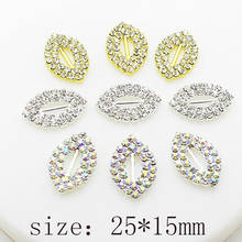 10pcs/lot 25mm*15mm Silver Rhinestone Buckles Diamond Buttons for Wedding Invitation Card Ribbon Silder DIY Bow Decoration 2024 - buy cheap