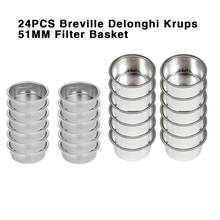 Breville Delonghi Krups-filtro de cafetera de acero inoxidable, 4 tazas de alta presión, 51mm, 2 tazas, 24 unidades 2024 - compra barato