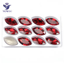 YANRUO 4227 Navette Siam 17x32mm K9 Crystal Glass Pointback Sew On Stones Sewing Claws Rhinestones Stones For Clothes 2024 - buy cheap