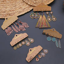 8Seasons Vintage Bohemia Earrings Antique Copper Feather Shell Geometric Drop Earrings Women Party Club Jewelry,1Set（3Pairs) 2024 - buy cheap