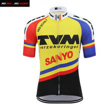 Camiseta de manga corta de ciclismo para hombre, ropa transpirable de equipo de carreras profesional, multicolor, Retro, MTB 2024 - compra barato