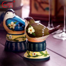 Handpainted Bird Holder Dispenser for Toothpicks Ceramic Decorative Home Kitchen Utensils Organizer Dining Table Storage Box Art 2024 - buy cheap