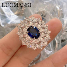 Luomansi Luxury AU750 Platinum Natural Sapphire Ring S925 Sterling Silver Female Ring Anniversary Party Jewelry Accessories 2024 - buy cheap